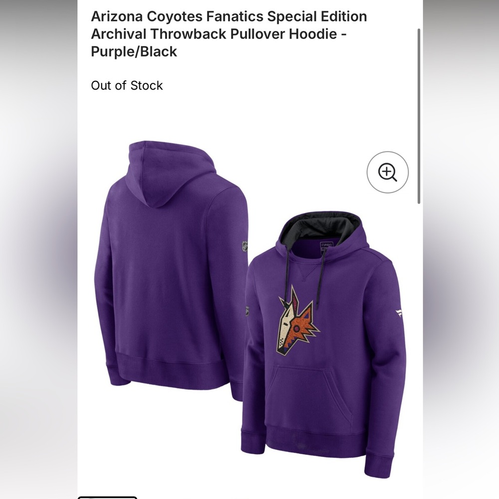 Arizona Coyotes Fanatics Special Edition Throwback Pullover Hoodie Purple/Black